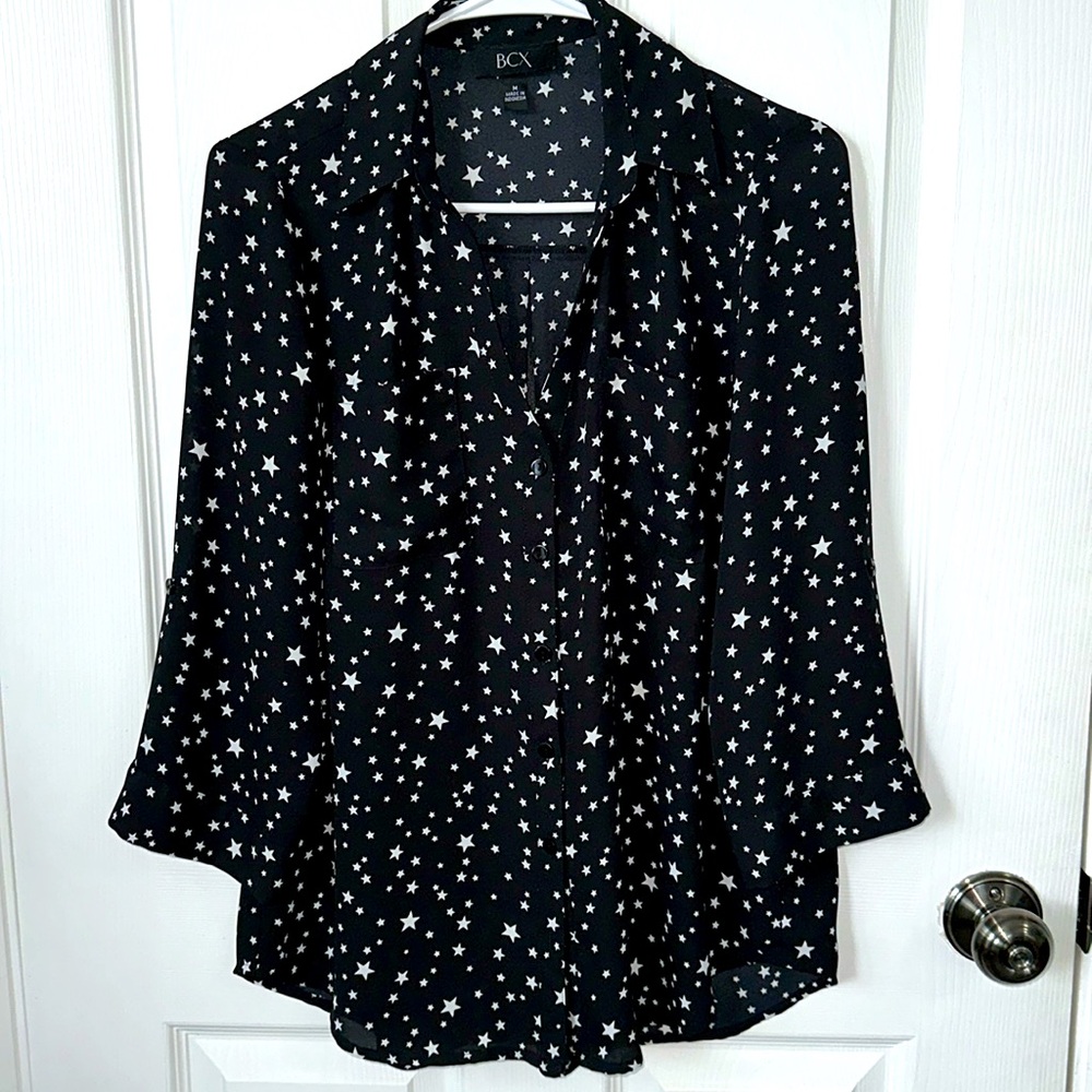 BCX blouse three-quarter length sleeve size 8